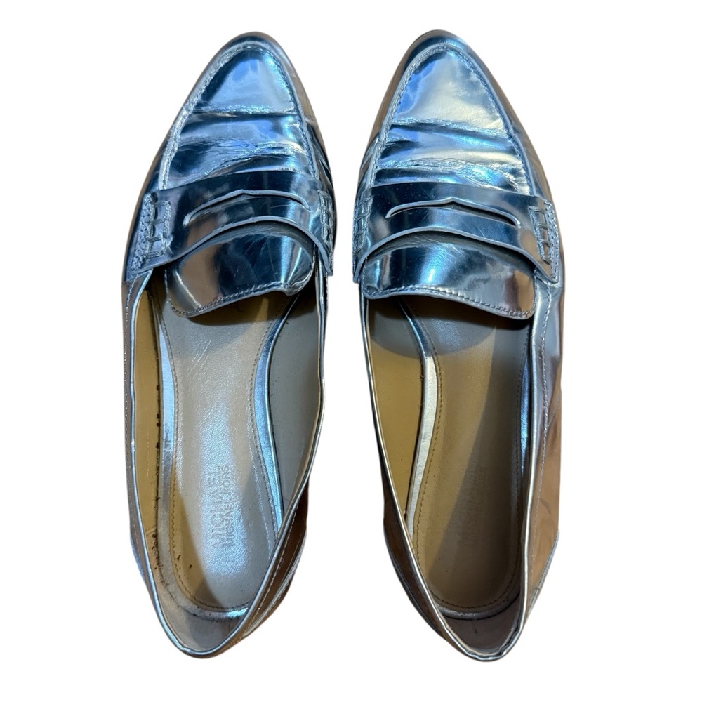 MICHAEL Michael Kors Women's Silver Chrome Loafers - Picture 6 of 7
